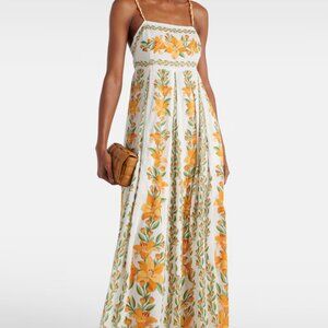 FARM Rio Vibrant Floral Maxi Dress - Orange and Green
